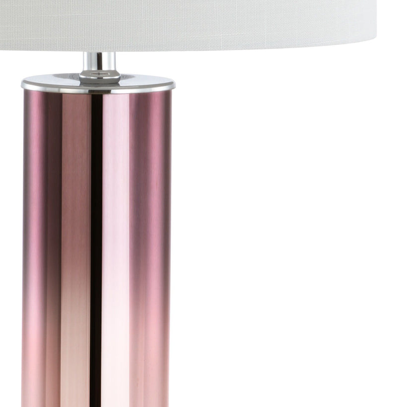 Novelty Table Lamp With Drum Shade - Rose Gold