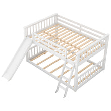 Load image into Gallery viewer, Full over Full Bunk Bed with Convertible Slide and Ladder, White
