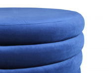 Load image into Gallery viewer, Velvet Tufted Cocktail Ottoman Round - Blue
