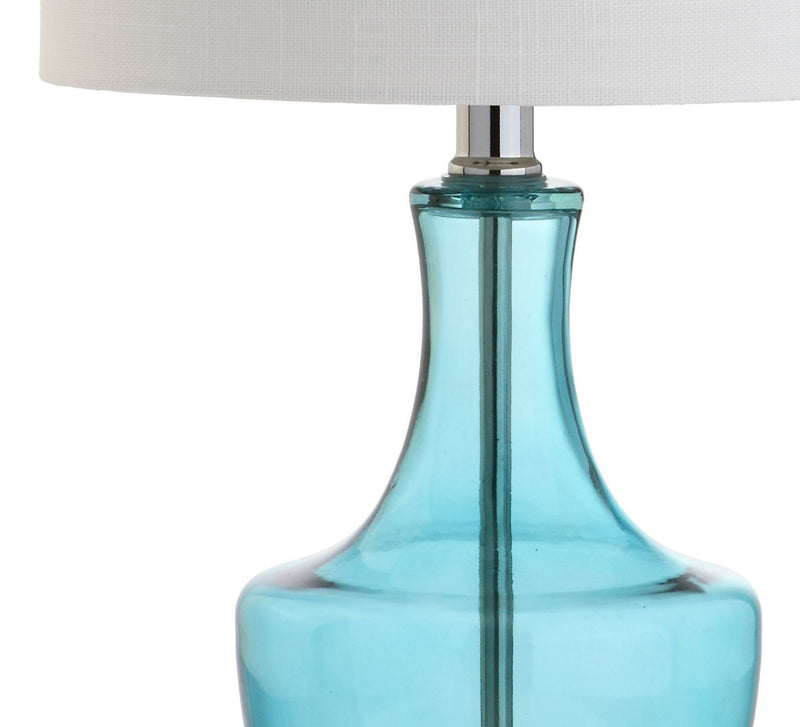 20" Gourd Table Lamp With Drum Shade - Blue