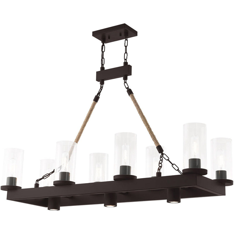 Eleven Light Dimmable Chandelier With Shades - Bronze