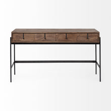 Load image into Gallery viewer, Solid Wood Console Table And Drawers - Brown And Black
