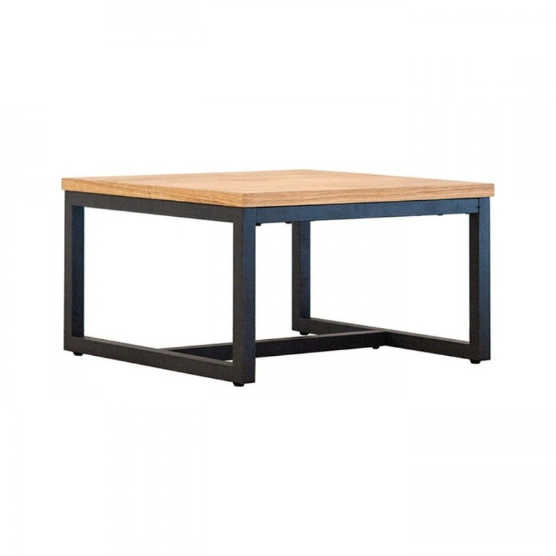 Rustic Metal End Table - Natural Oak And Black
