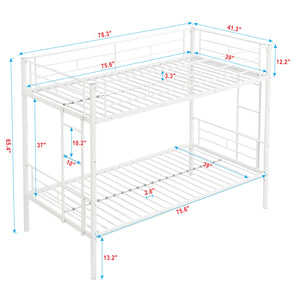 METAL BUNK BED  WHITE