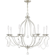Load image into Gallery viewer, Eight Light Metal Dimmable Chandelier With Shades - Nickel
