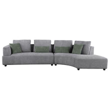 Load image into Gallery viewer, Lincoln - Upholstered Curved Sectional Sofa With Pillow Back Cushions - Gray
