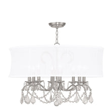 Load image into Gallery viewer, 21" Eight Light Dimmable Chandelier With Shades - Nickel
