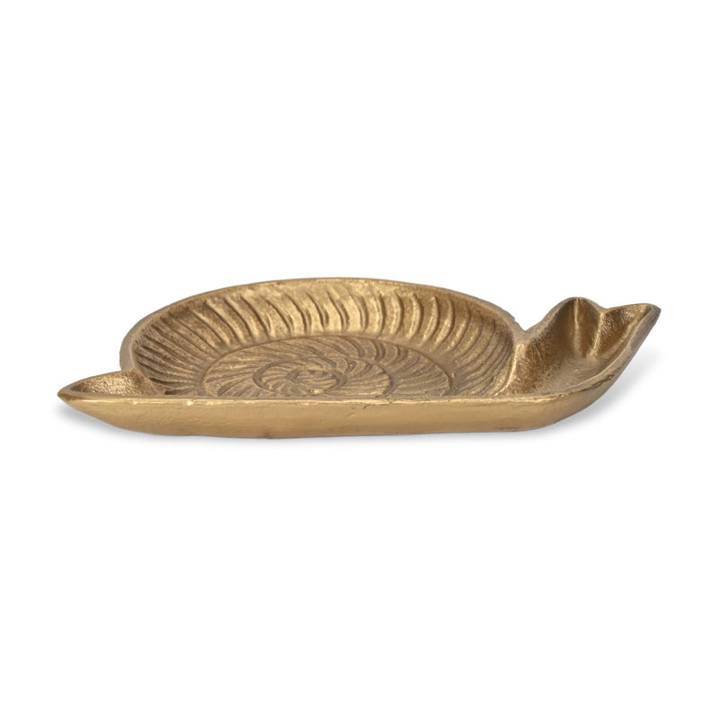 7" Cast Iron Snail Trinket Tray - Antiqued Gold