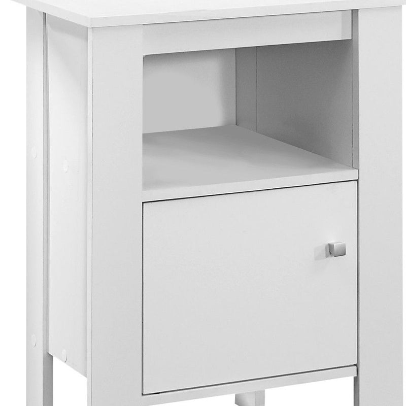 24" Wood End Table With Shelf - White
