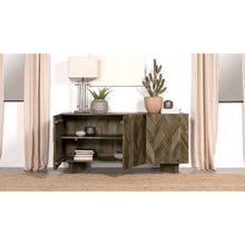 Load image into Gallery viewer, Roman - 3 Door Server With Chevron Design - Brown
