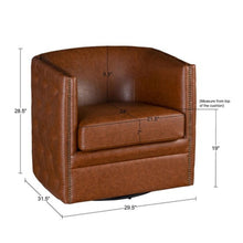 Load image into Gallery viewer, Swivel Chair With Tufted Barrel Design And Nailhead Accents
