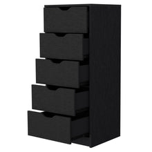 Load image into Gallery viewer, Manufactured Wood Five Drawer Narrow Dresser - Black
