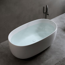 Load image into Gallery viewer, Independent Solid Surface Resin Stone Bathtub, A Modern Designed Independent Bathtub With Pop-Up Drainage And Overflow Pipes, Suitable For Small Households - Matte White
