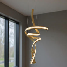 Load image into Gallery viewer, 2 Light Metal LED Dimmable Smart Enabled Chandelier - Gold
