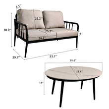 Load image into Gallery viewer, Outdoor Patio Modern Set With Removable Sunbrella Cushions And Table
