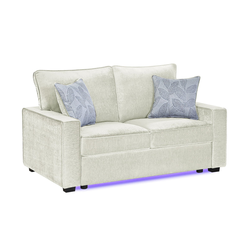 Rita - Loveseat, LED Base Lighting, Cushions And 2 Accent Pillows