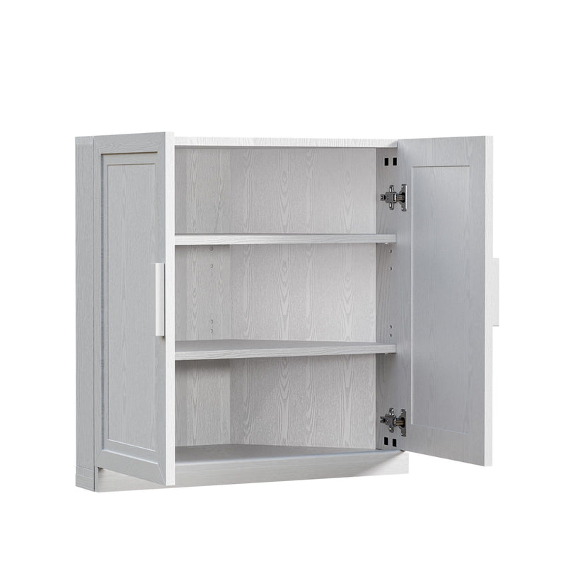 31" Wood Corner Corner Accent Dining Cabinet With Two Doors - White