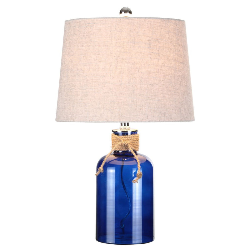 Novelty Table Lamp With Drum Shade - Cobalt