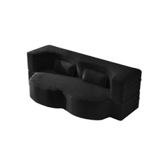Load image into Gallery viewer, Modern Floor Sofa With 2 Pillows, Convertible Twin Size Folding Mattress For Living Room
