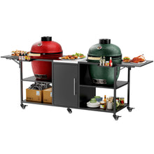 Load image into Gallery viewer, Outdoor Grill Cart For 2 Big Egg - Black / Silver
