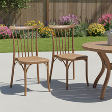 Load image into Gallery viewer, Heavy Duty Plastic Slat Back Dining Side Chairs (Set of 2) - Natural
