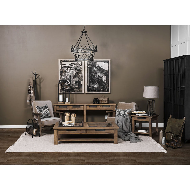 Lamp Base LED With Beige Shade - Bronze
