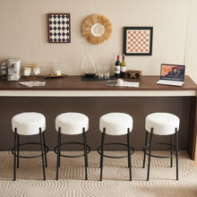 Load image into Gallery viewer, Round High Bar Stools (Set of 2), Contemporary Upholstered Dining Stools For Kitchens, Coffee Shops And Bar Stores
