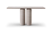 Load image into Gallery viewer, Genuine Marble And Stone Pedestal Console Table - Beige
