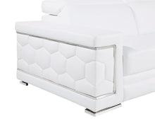 Load image into Gallery viewer, Genuine Leather Lounge Chair - White And Silver
