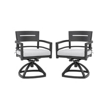 Load image into Gallery viewer, Outdoor Patio Swivel Rocker With Outdoor Grade Sunbrella Fabric Cushions (Set of 2) - Ember Black
