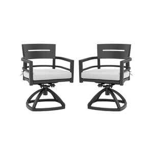 Outdoor Patio Swivel Rocker With Outdoor Grade Sunbrella Fabric Cushions (Set of 2) - Ember Black