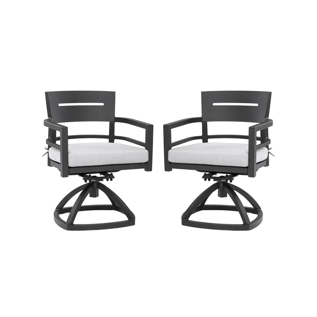 Outdoor Patio Swivel Rocker With Outdoor Grade Sunbrella Fabric Cushions (Set of 2) - Ember Black