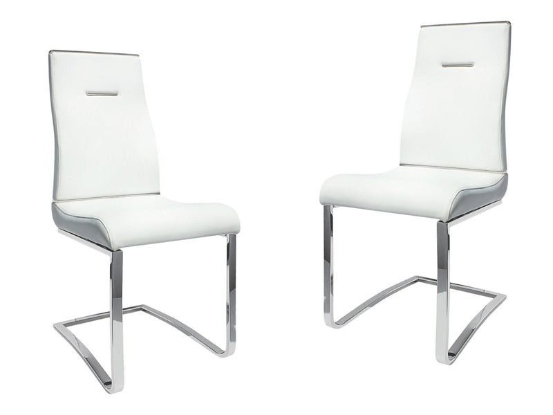Dining Upholstered Side Chairs (Set of 2) - Silver / White