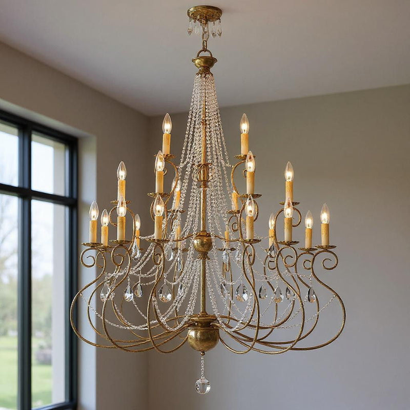 54" Multi Light Dimmable Chandelier With Shades - Bronze