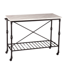 Load image into Gallery viewer, 49" Rolling Kitchen Island With Storage - Black / White
