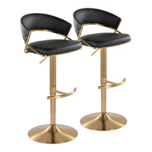 Load image into Gallery viewer, Jie - Contemporary Adjustable Barstool With Swivel With Rounded T Footrest (Set of 2)
