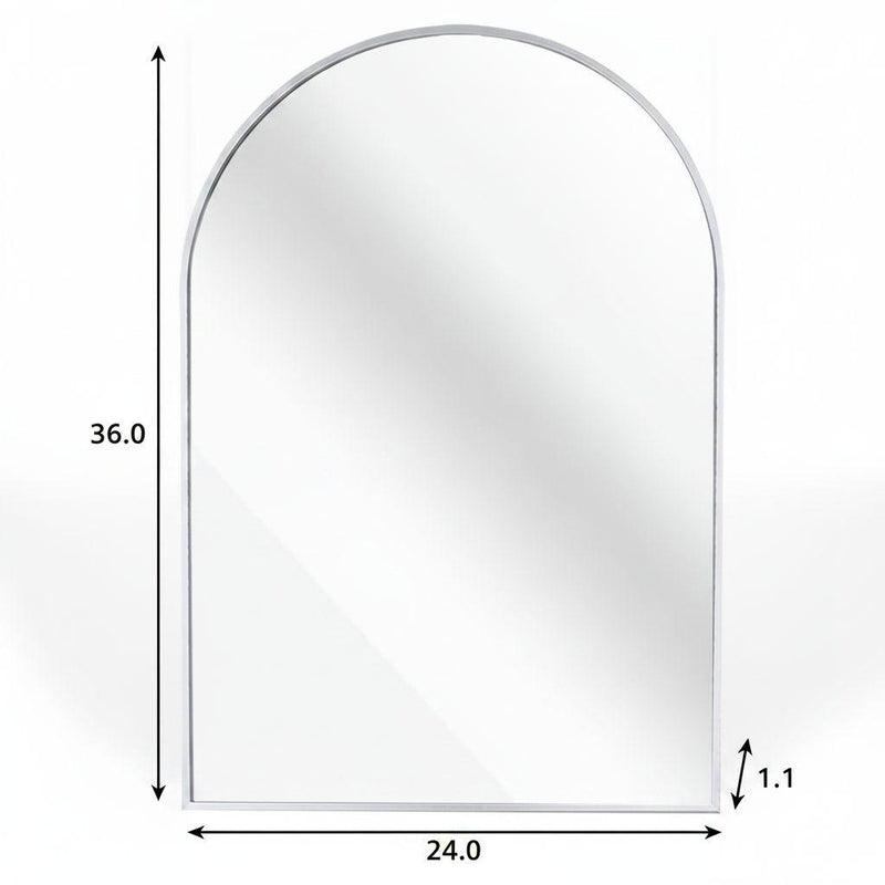 Aluminum Arch Framed Bathroom Vanity Mirror (756076) - Silver