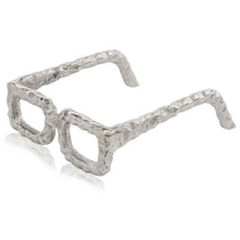 Load image into Gallery viewer, Textured Square Eyeglasses Tabletop Sculpture - Silver
