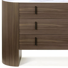 Load image into Gallery viewer, Marble Solid And Manufactured Wood Three Drawer Dresser - Walnut
