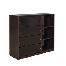 Load image into Gallery viewer, Twin over Twin Bunk Bed with 4 Drawers and 3 Shelves-Espresso(OLD SKU: LP000067AAP)
