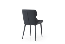 Load image into Gallery viewer, Faux Leather Steel Wing Back Dining Side Chair - Black
