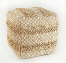 Load image into Gallery viewer, Jute Ottoman Square - Tan
