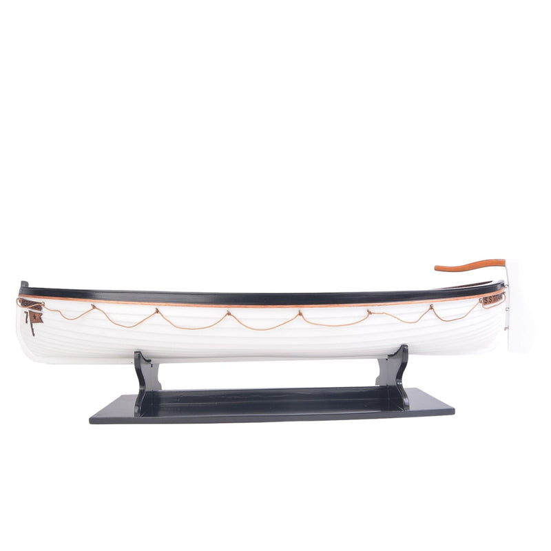 Hand Painted RMS Titanic Lifeboat No.7 Model Boat - Brown / White