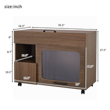 Load image into Gallery viewer, Furniture Style Multi Use Cat Litter Box House With Storage - Walnut
