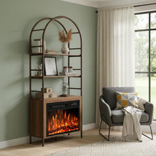 Load image into Gallery viewer, Adjustable Three Tier Etagere Bookcase - Brown
