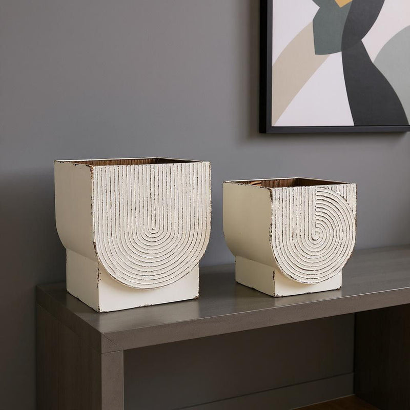 Rectangular Pot Planters (Set of 2) - White