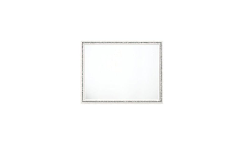 35" Framed Mounted Dresser Mirror - White