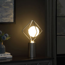 Load image into Gallery viewer, Geometric Pedestal Contemporary Table or Desk Lamp - Silver

