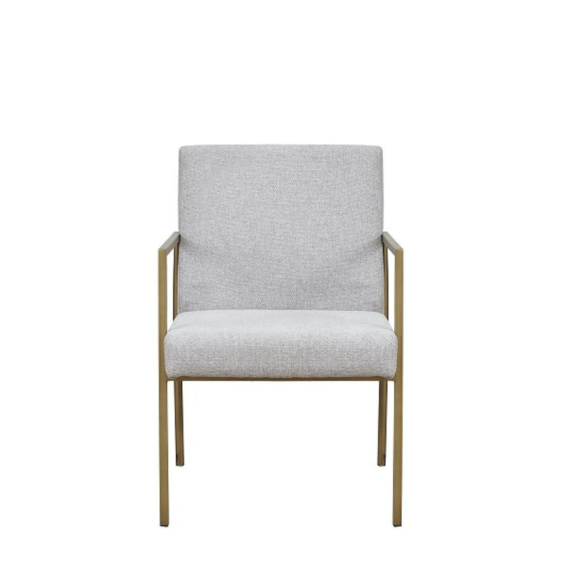 Upholstered Fabric Dining Arm Chair - Light Gray