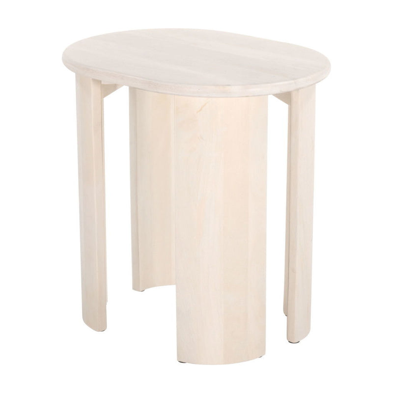 24" Solid Wood Oval End Table - Brown